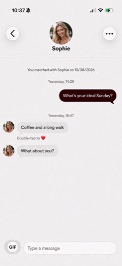 A screenshot of a dating app conversation, imported into Magnet.